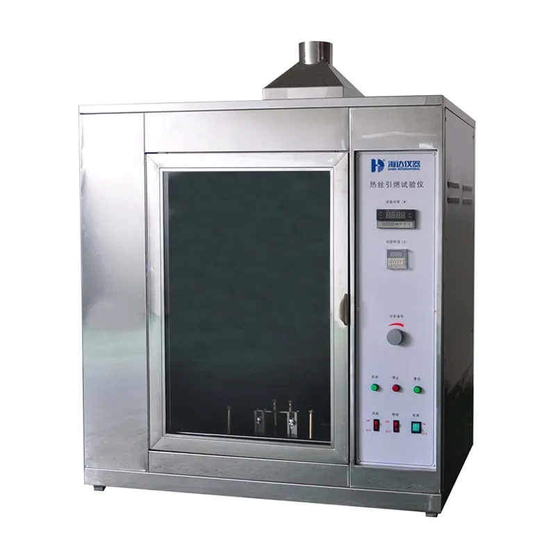 Équipement d'essai de laboratoire Évaluation du risque incendie / machine d'essai d'allumage par fil chaud Ni80/Cr20 IEC60695-2-20 0