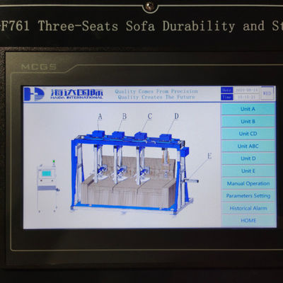 Trois sièges et dos de canapé machine d'essai de durabilité