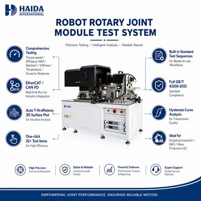 Système de test de module d'articulation rotative de robot - Couple, vitesse, particularité, efficacité, jeu, rigidité, réponse dynamique - Équipement de test