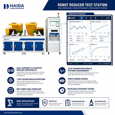 Station de test de réducteur robot HD, machine d'essai de réducteur planétaire harmonique, erreur de transmission, jeu, rigidité, 1 seconde d'arc