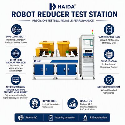 Station de test de réducteur robot HD, machine d'essai de réducteur planétaire harmonique, erreur de transmission, jeu, rigidité, 1 seconde d'arc