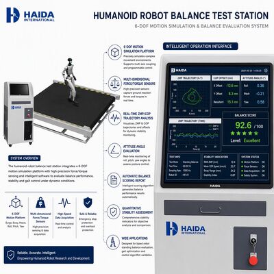 Station d'essai d'équilibre du robot humanoïde 6 Plateforme de mouvement DOF Équipement de test de stabilité du robot bipède ZMP Analyse COP