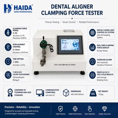 Testeur de force de serrage d'aligneurs dentaires, équipement de machine d'essai d'aligneurs transparents, mesure de force orthodontique, résolution 0,001N, précision