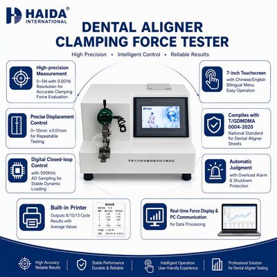 Testeur de force de serrage d'aligneurs dentaires, équipement de machine d'essai d'aligneurs transparents, mesure de force orthodontique, résolution 0,001N, précision